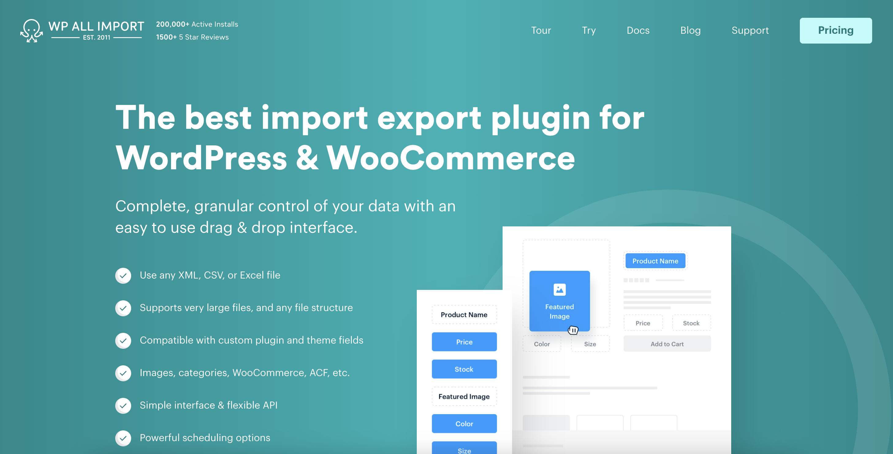 WP All-Import homepage